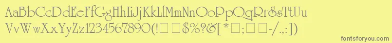 AguniversitycyrRomanNormal Font – Gray Fonts on Yellow Background