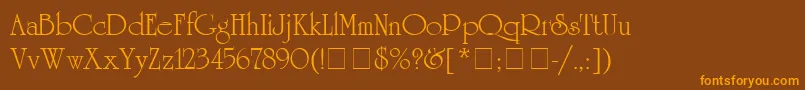 AguniversitycyrRomanNormal Font – Orange Fonts on Brown Background