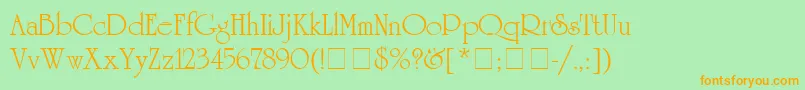 AguniversitycyrRomanNormal Font – Orange Fonts on Green Background