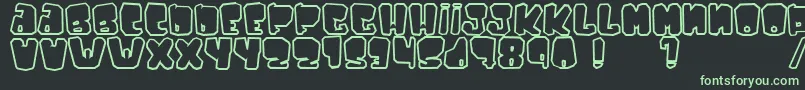 Ejaculator-fontti – vihreät fontit mustalla taustalla