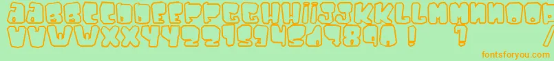 Ejaculator Font – Orange Fonts on Green Background