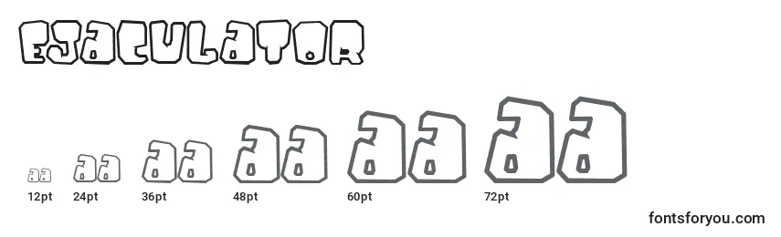 Размеры шрифта Ejaculator