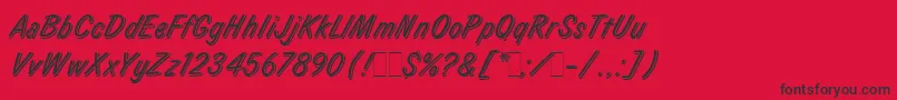 LauraLetPlain.1.0 Font – Black Fonts on Red Background