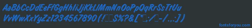 LauraLetPlain.1.0 Font – Blue Fonts on Black Background