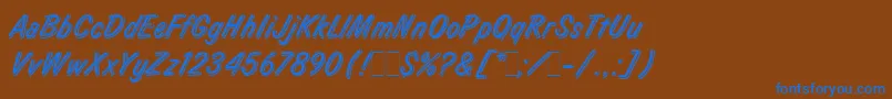 LauraLetPlain.1.0 Font – Blue Fonts on Brown Background