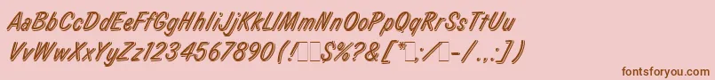 LauraLetPlain.1.0 Font – Brown Fonts on Pink Background