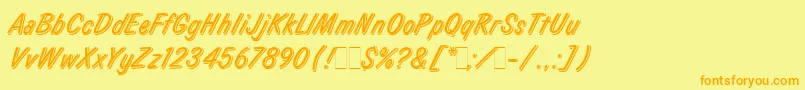 LauraLetPlain.1.0 Font – Orange Fonts on Yellow Background