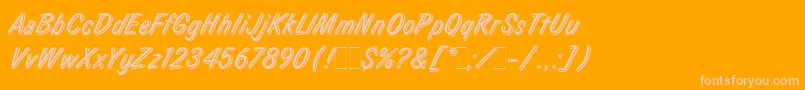 LauraLetPlain.1.0 Font – Pink Fonts on Orange Background