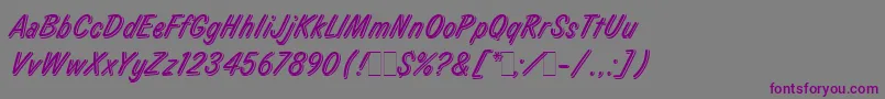 Шрифт LauraLetPlain.1.0 – фиолетовые шрифты на сером фоне