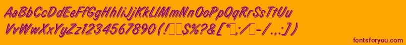 Шрифт LauraLetPlain.1.0 – фиолетовые шрифты на оранжевом фоне