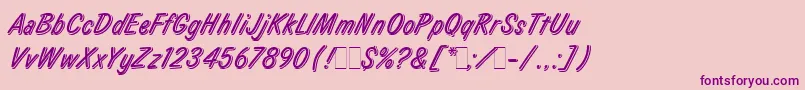 LauraLetPlain.1.0 Font – Purple Fonts on Pink Background