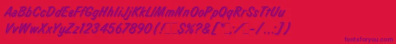 LauraLetPlain.1.0 Font – Purple Fonts on Red Background