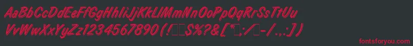 LauraLetPlain.1.0-Schriftart – Rote Schriften auf schwarzem Hintergrund