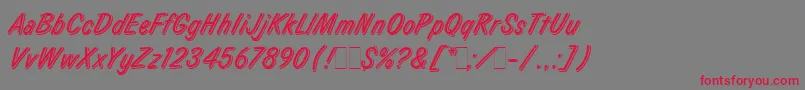 LauraLetPlain.1.0 Font – Red Fonts on Gray Background