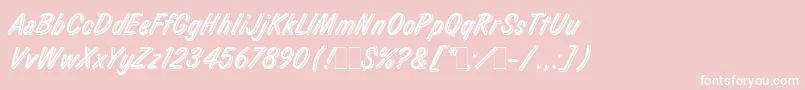 LauraLetPlain.1.0 Font – White Fonts on Pink Background