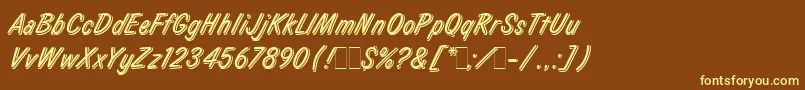 LauraLetPlain.1.0 Font – Yellow Fonts on Brown Background