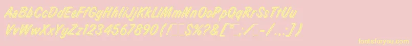 LauraLetPlain.1.0-Schriftart – Gelbe Schriften auf rosa Hintergrund