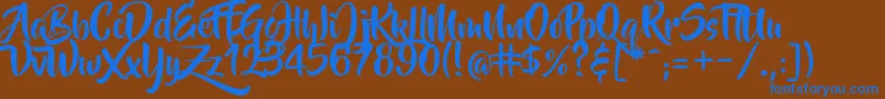 Подробнее о шрифте BeyondTheMountains Шрифт BeyondTheMountains – синие шрифты на коричневом фоне