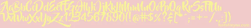 BeyondTheMountains Font – Yellow Fonts on Pink Background