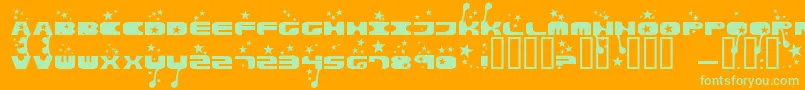 Parasol Font – Green Fonts on Orange Background