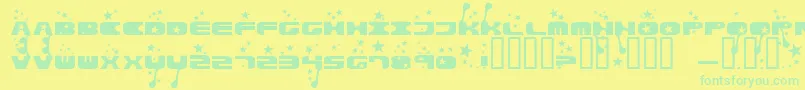 Parasol Font – Green Fonts on Yellow Background