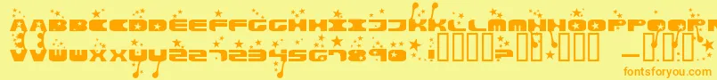 Parasol Font – Orange Fonts on Yellow Background