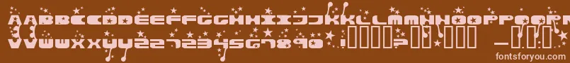 Parasol Font – Pink Fonts on Brown Background