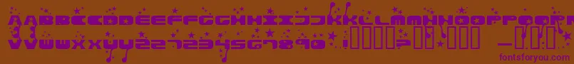 Parasol Font – Purple Fonts on Brown Background