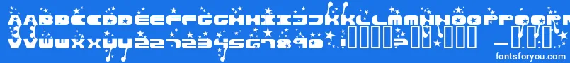 Parasol-Schriftart – Weiße Schriften auf blauem Hintergrund