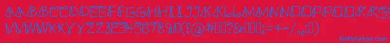 Moneto Font – Blue Fonts on Red Background