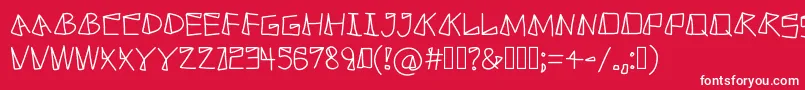 Moneto Font – White Fonts on Red Background
