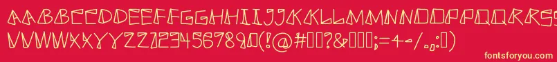 Moneto Font – Yellow Fonts on Red Background