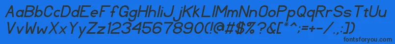 TlSansSerifItalic Font – Black Fonts on Blue Background