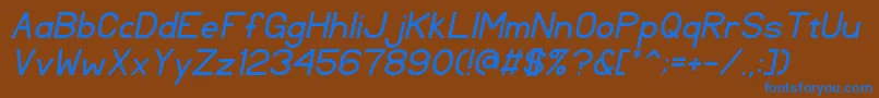 TlSansSerifItalic Font – Blue Fonts on Brown Background