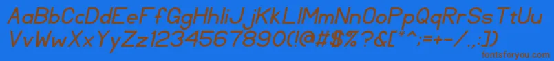TlSansSerifItalic Font – Brown Fonts on Blue Background