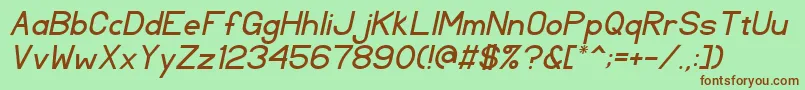 TlSansSerifItalic Font – Brown Fonts on Green Background