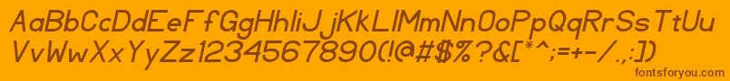 TlSansSerifItalic Font – Brown Fonts on Orange Background