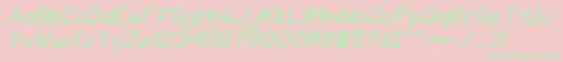 TlSansSerifItalic Font – Green Fonts on Pink Background