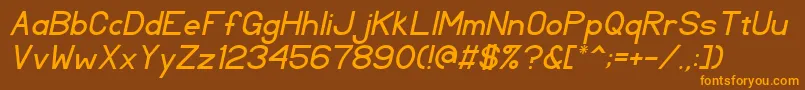 TlSansSerifItalic Font – Orange Fonts on Brown Background