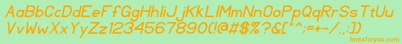 TlSansSerifItalic Font – Orange Fonts on Green Background