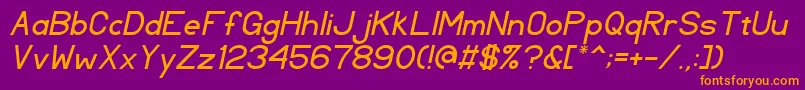 TlSansSerifItalic Font – Orange Fonts on Purple Background
