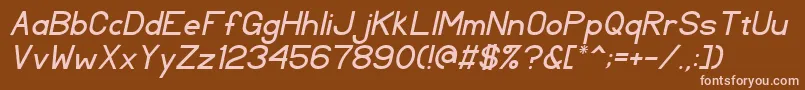 TlSansSerifItalic Font – Pink Fonts on Brown Background