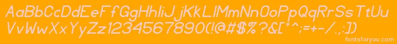 TlSansSerifItalic Font – Pink Fonts on Orange Background