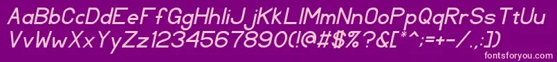 TlSansSerifItalic Font – Pink Fonts on Purple Background