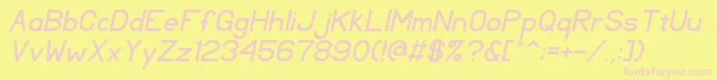 TlSansSerifItalic Font – Pink Fonts on Yellow Background