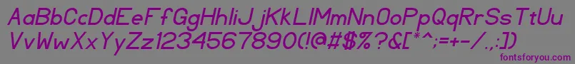 TlSansSerifItalic Font – Purple Fonts on Gray Background