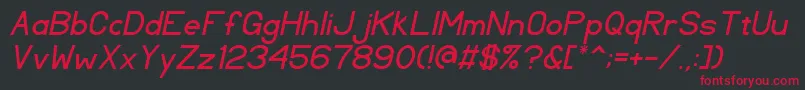 TlSansSerifItalic Font – Red Fonts on Black Background