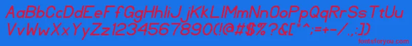 TlSansSerifItalic Font – Red Fonts on Blue Background