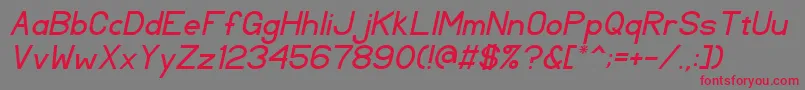 TlSansSerifItalic-Schriftart – Rote Schriften auf grauem Hintergrund