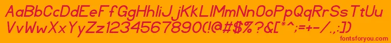 TlSansSerifItalic Font – Red Fonts on Orange Background